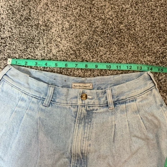 Vintage Bugle Boy Jean Shorts Size 28 Unisex Relaxed Fit Light Wash - Picture 5 of 9